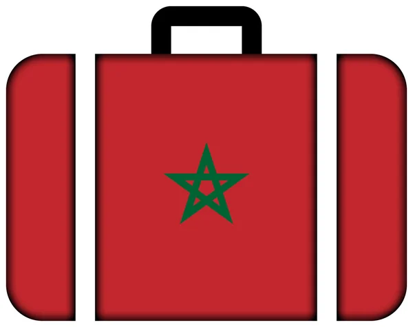 Valigia con bandiera marocchina — Foto Stock