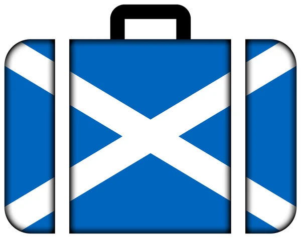 Maleta con bandera de Escocia — Foto de Stock