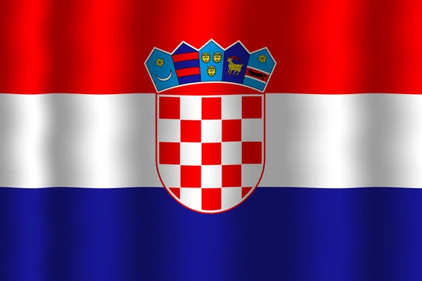 Ondeando bandera de Croacia — Foto de Stock