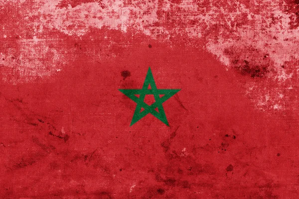 Bendera Grunge Maroko — Stok Foto