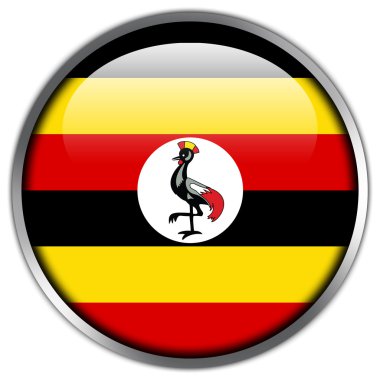 Uganda bayrağı parlak düğme