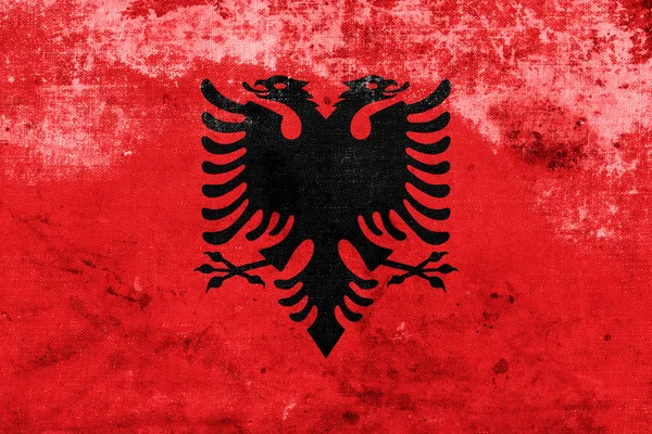 Grunge Albanien Flagge — Stockfoto