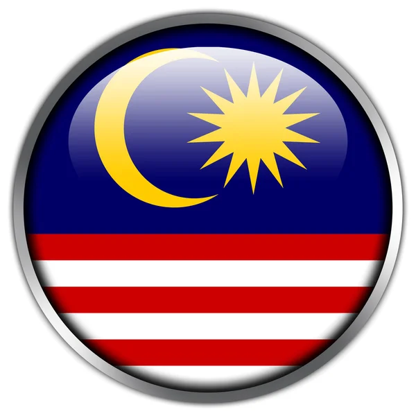 Hochglanz-Knopf der malaysischen Flagge — Stockfoto