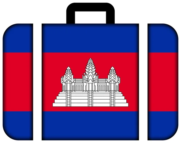 Suitcase with Cambodia Flag — Stock Photo, Image