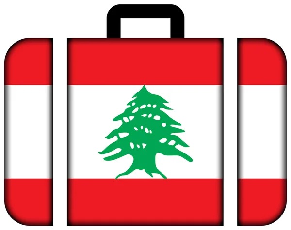 Валіза з прапор Лівану — стокове фото