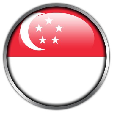 Singapur bayrağı parlak düğme