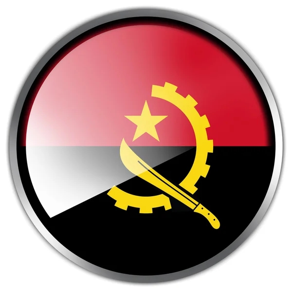 Angola Flag glossy button — Stock Photo, Image