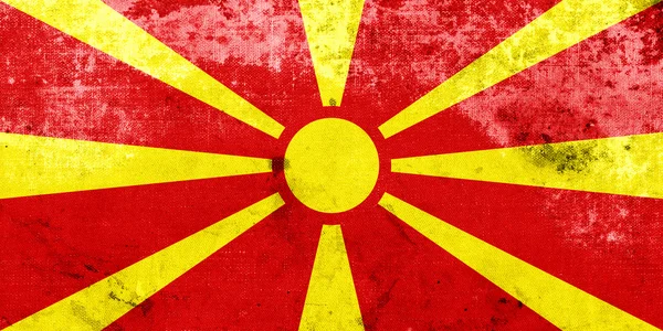 Grunge Macedonië vlag — Stockfoto