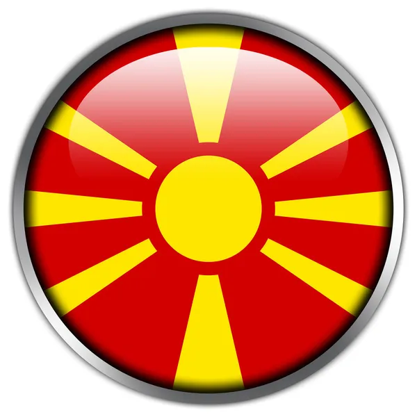 Macedonië vlag glanzende knop — Stockfoto