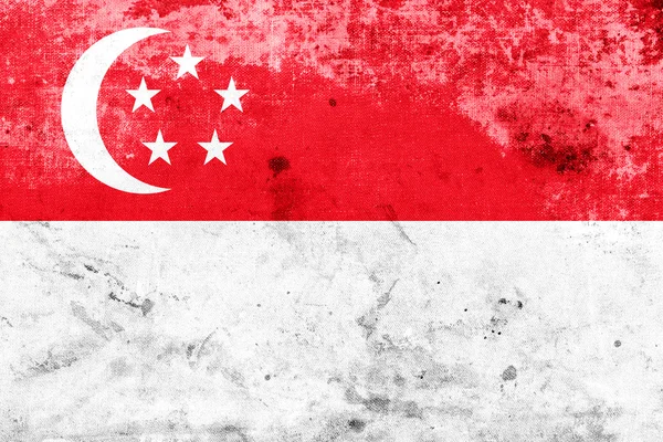 Grunge Singapur bayrağı — Stok fotoğraf