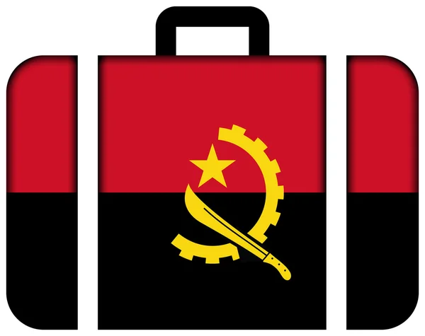 Resväska med angola flagga — Stockfoto