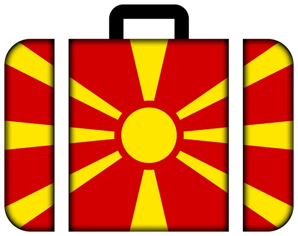 Koffer met Macedonië vlag — Stockfoto