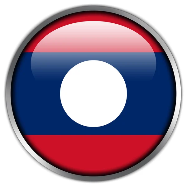 Laos Bandeira botão brilhante — Fotografia de Stock