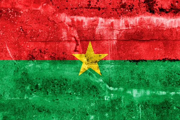 Burkina Faso Flag painted on grunge wall — Stock Photo, Image