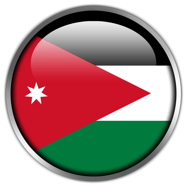 Jordanië vlag glanzende knop — Stockfoto