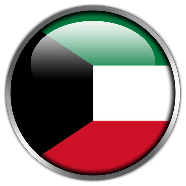 Koeweit vlag glanzende knop — Stockfoto
