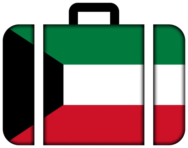 Valise avec drapeau koweïtien — Photo