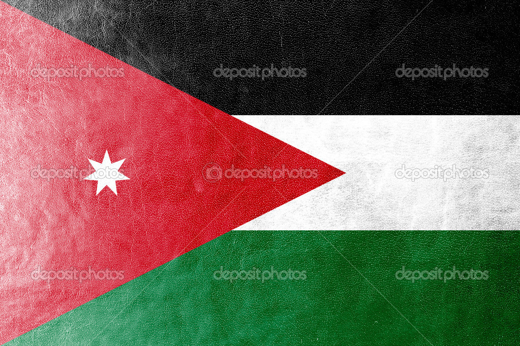 Jordan Flag painted on leather texture