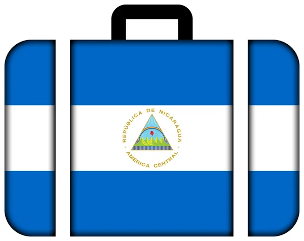 Koffer met nicaragua vlag — Stockfoto