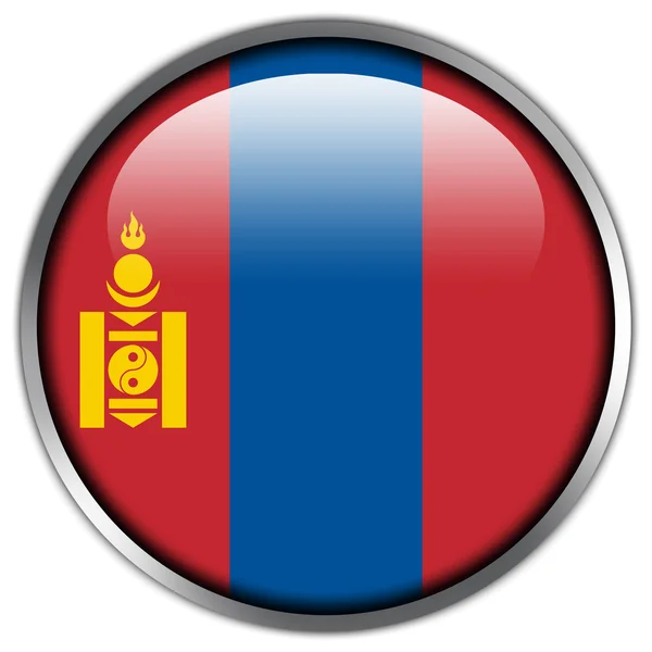 Mongolia Flag glossy button — Stock Photo, Image