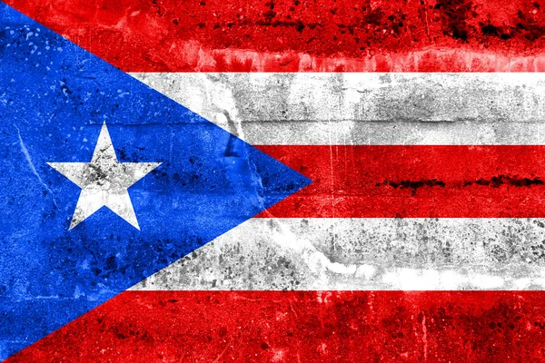 Puerto rico flag målade på grunge vägg — Stockfoto