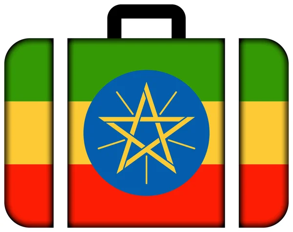 Mala com bandeira da Etiópia — Fotografia de Stock
