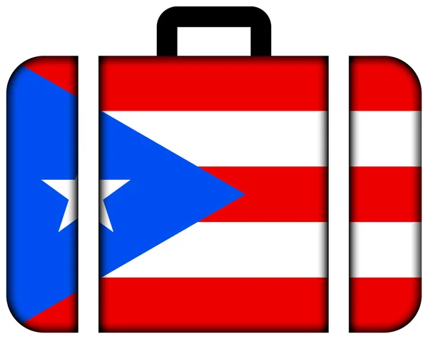 Suitcase with Puerto Rico Flag — Stock Photo, Image