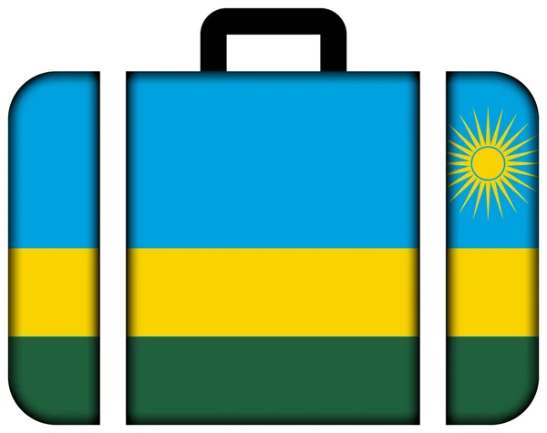Maleta con Bandera de Ruanda — Foto de Stock
