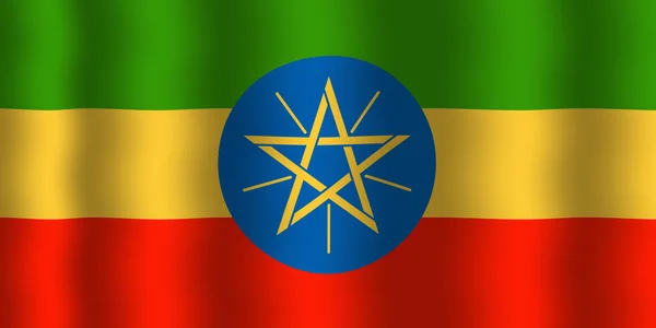 Acenando Bandeira da Etiópia — Fotografia de Stock