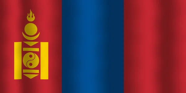 Bandeira da Mongólia acenando — Fotografia de Stock