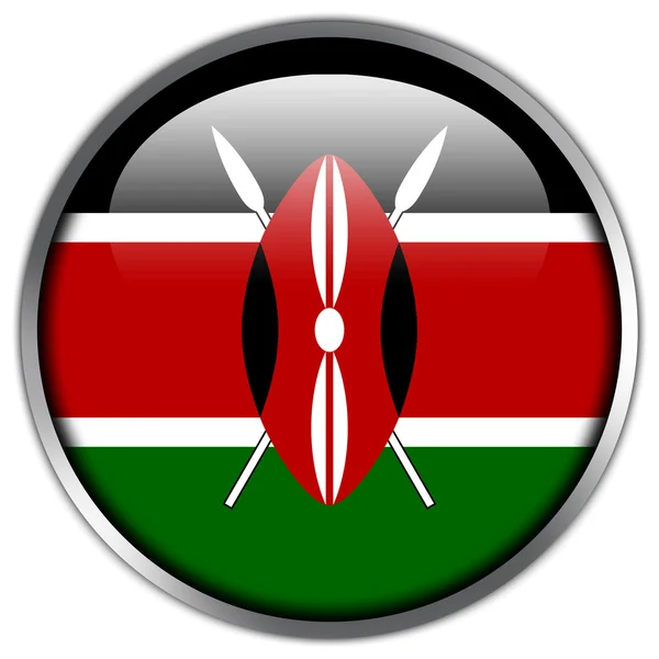 Блестящая кнопка флага Кении — стоковое фото