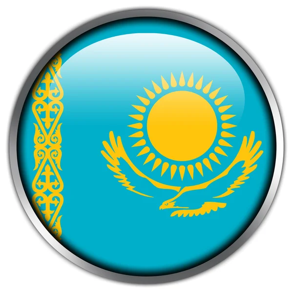 Kazakhstan Drapeau bouton brillant — Photo