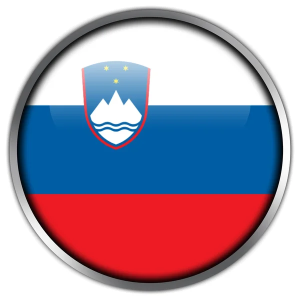 Прапор Словенії глянсовий кнопки — стокове фото