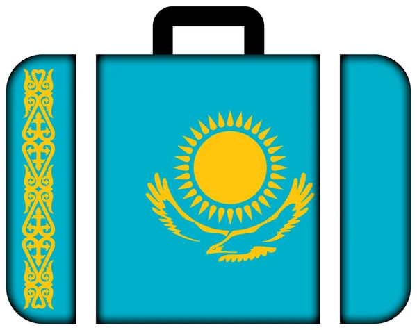 Koffer mit kasachischer Flagge — Stockfoto