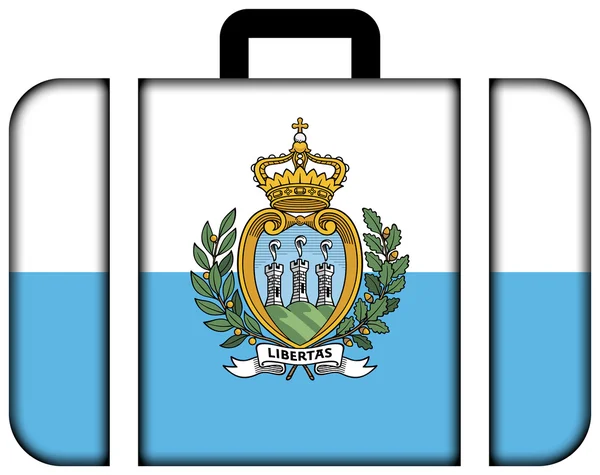 Suitcase with San Marino Flag — Stock Photo, Image