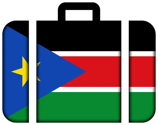 Suitcase with South Sudan Flag — Stock Photo, Image