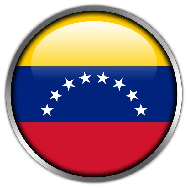 Venezuela Bandeira botão brilhante — Fotografia de Stock