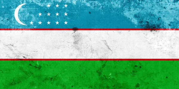 Grunge uzbekistan flagga — Stockfoto