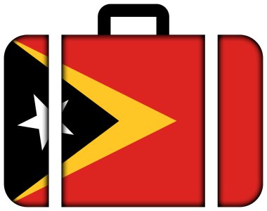 Doğu timor bayrağı ile bavul