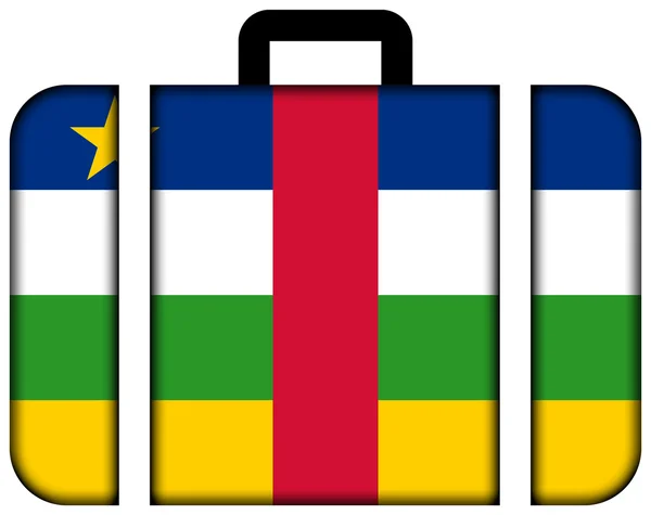 Kufr s vlajka Středoafrické republiky — Stock fotografie