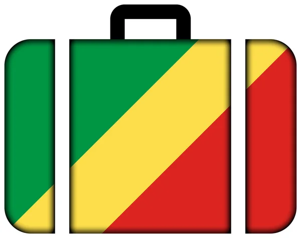 Suitcase with Congo Republic Flag — Stock Photo, Image