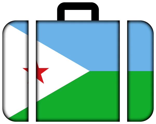Koffer mit Dschibuti-Flagge — Stockfoto