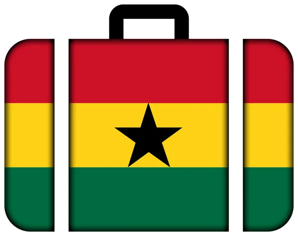 Walizka z flaga Ghany — Zdjęcie stockowe