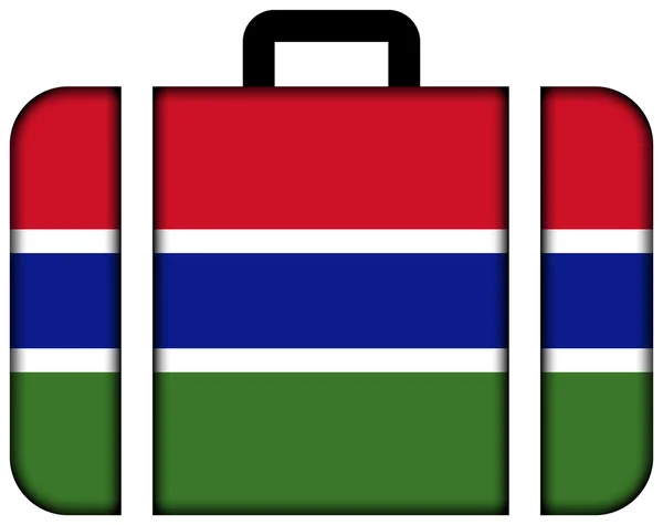 Чемодан с флагом Гамбии — стоковое фото
