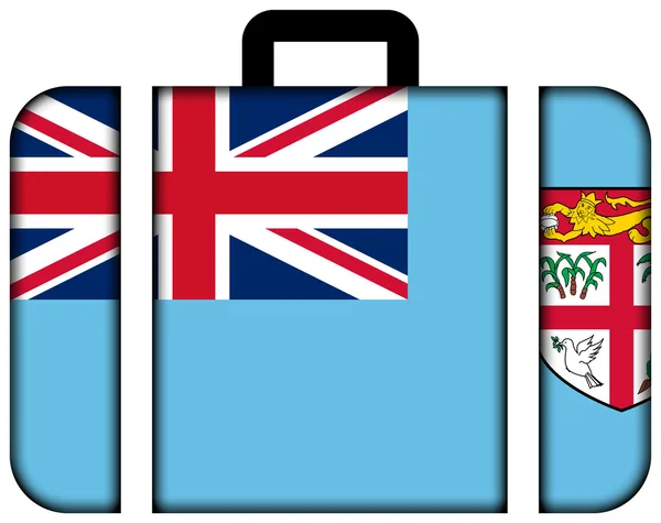 Fiji bayrağı ile bavul — Stok fotoğraf