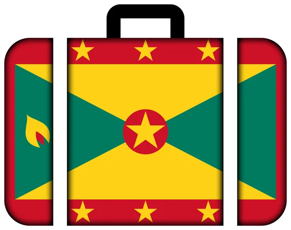 Чемодан с флагом Гренады — стоковое фото