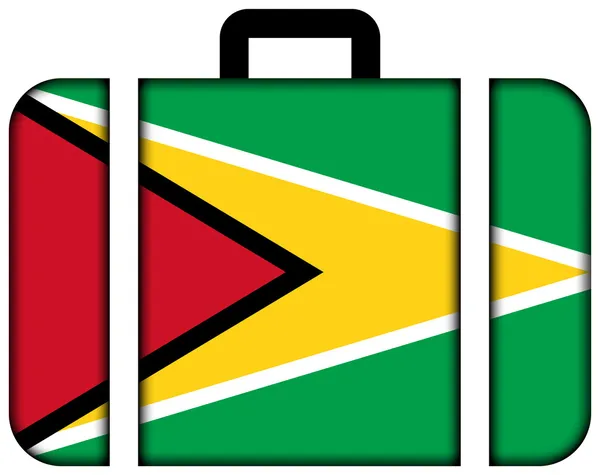 Koffer met vlag van guyana — Stockfoto