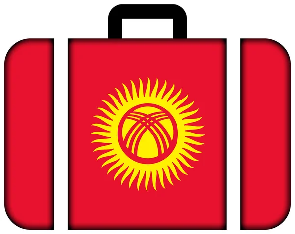 Koffer mit kirgisischer Flagge — Stockfoto