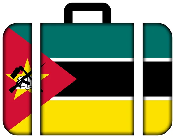 Mozambik bayrağı ile bavul — Stok fotoğraf