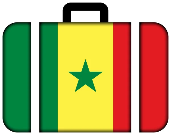 Valigia con bandiera senegalese — Foto Stock